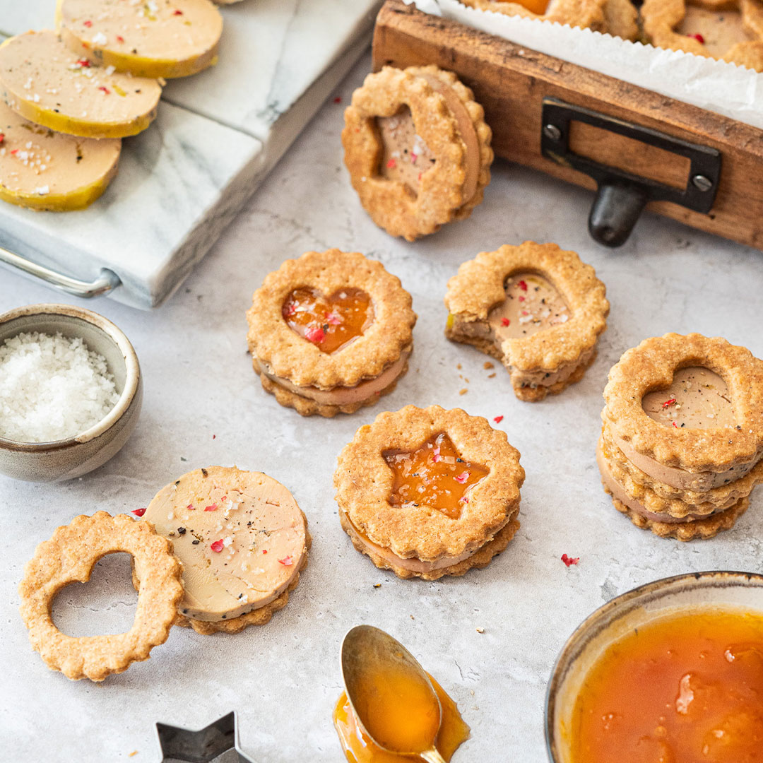 Biscuits de Noël au Foie Gras & confiture d’abricot