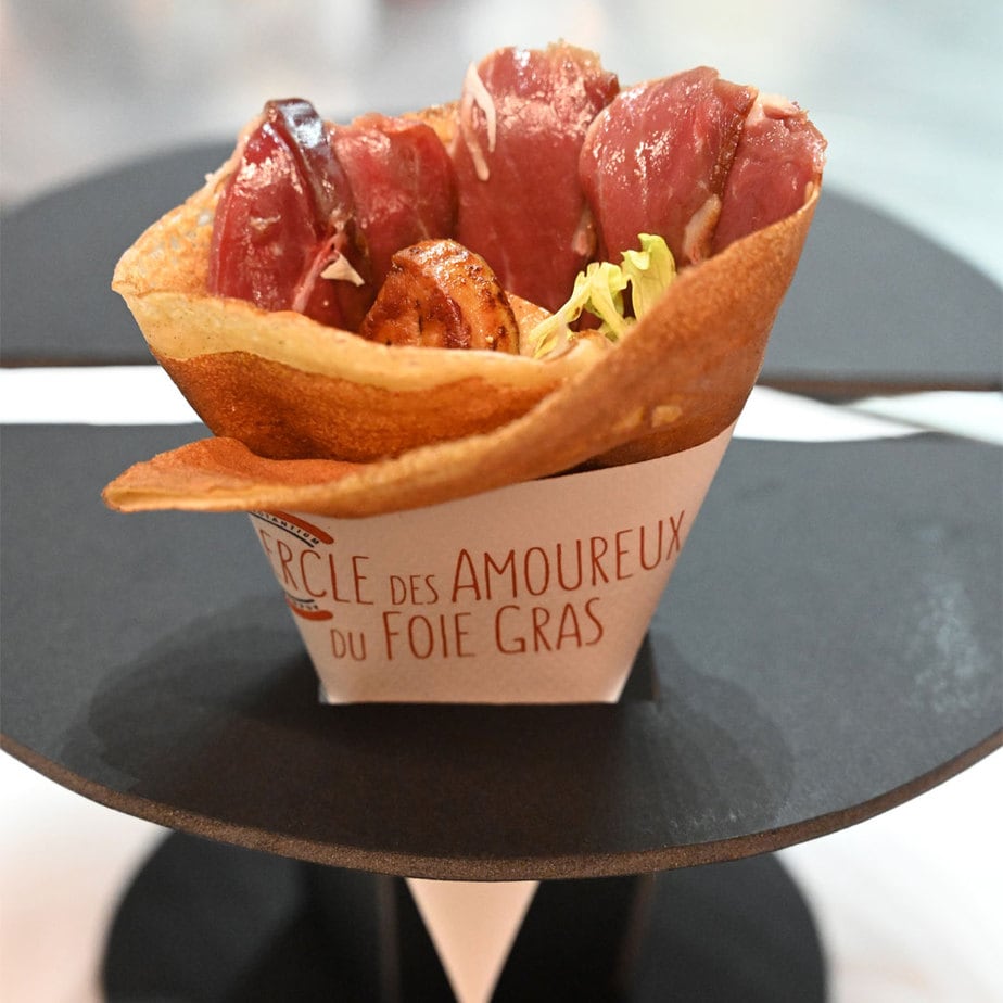 Crêpe Quack Quat Foie Gras : Magret de canard, Kumquat confit et Foie Gras poêlé
