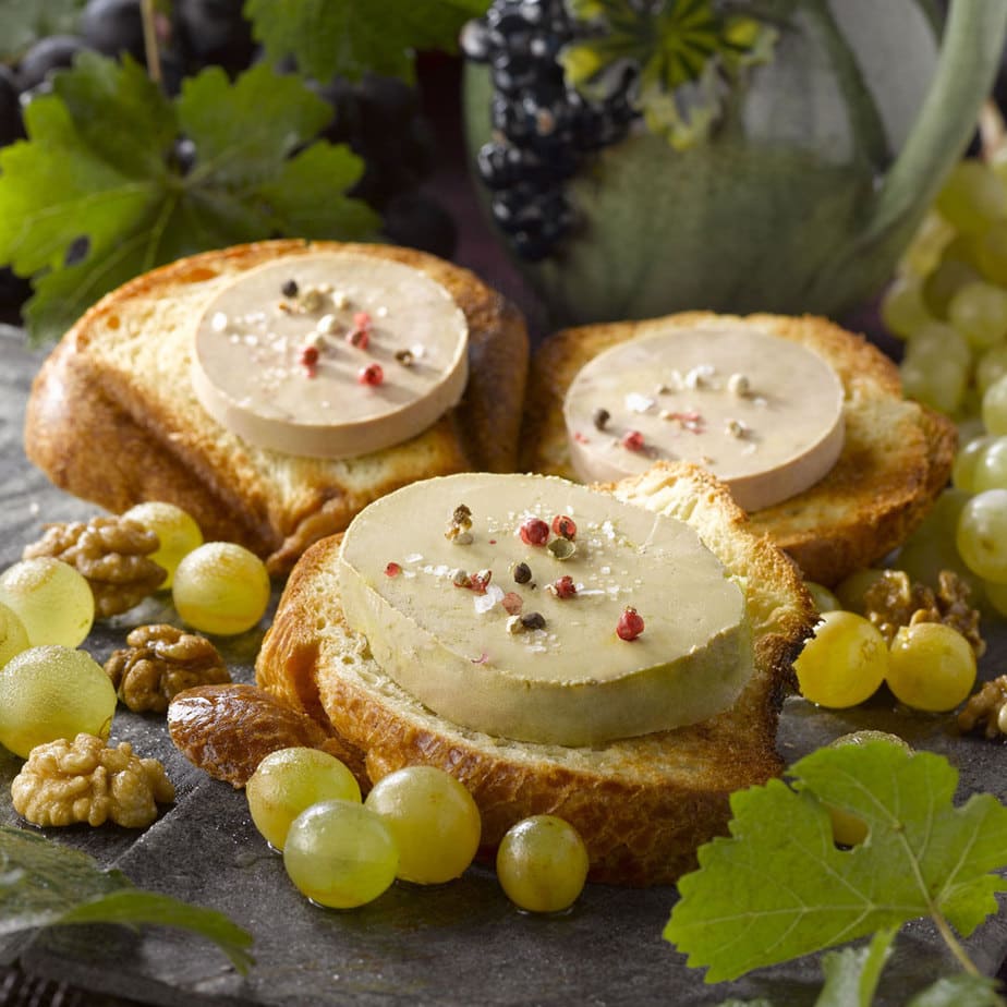 Foie Gras sur brioches toastées en tartinettes