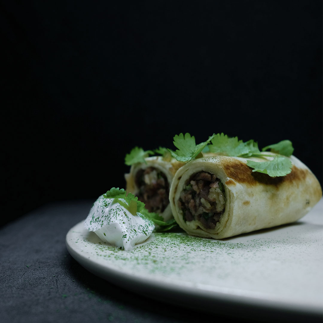 Kebab stick de Confit de canard, sauce blanche