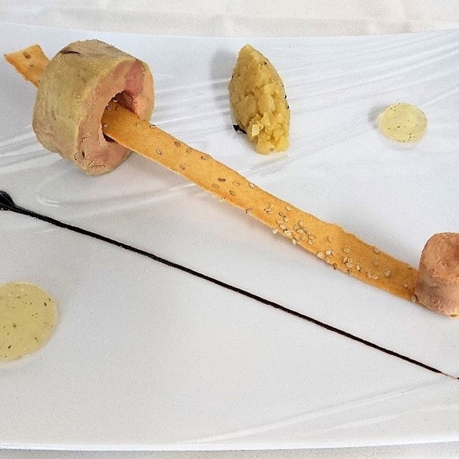 Foie Gras de canard au mojito marmelade de pomme à la menthe