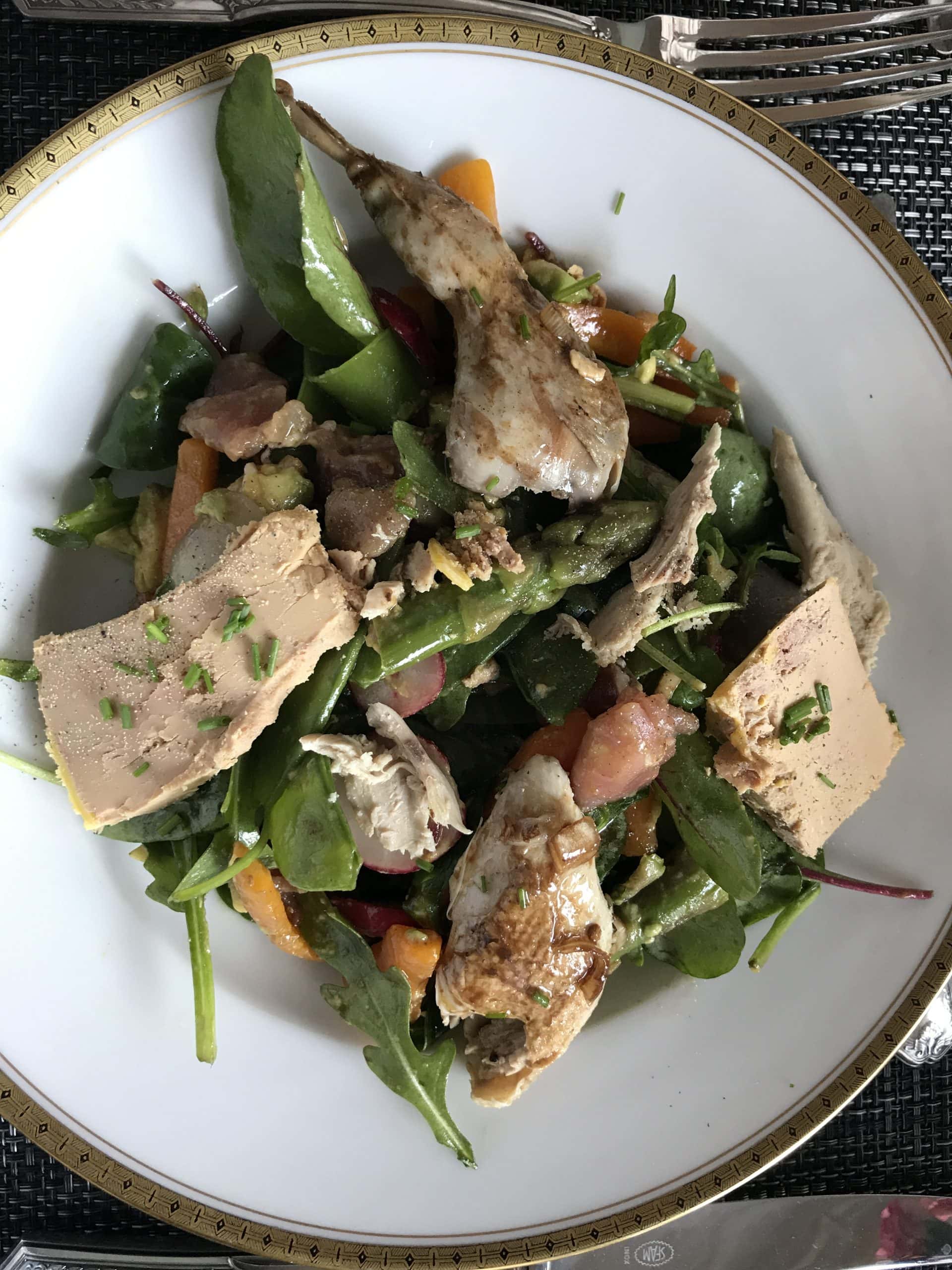 Salade composée Cailles et Foie Gras