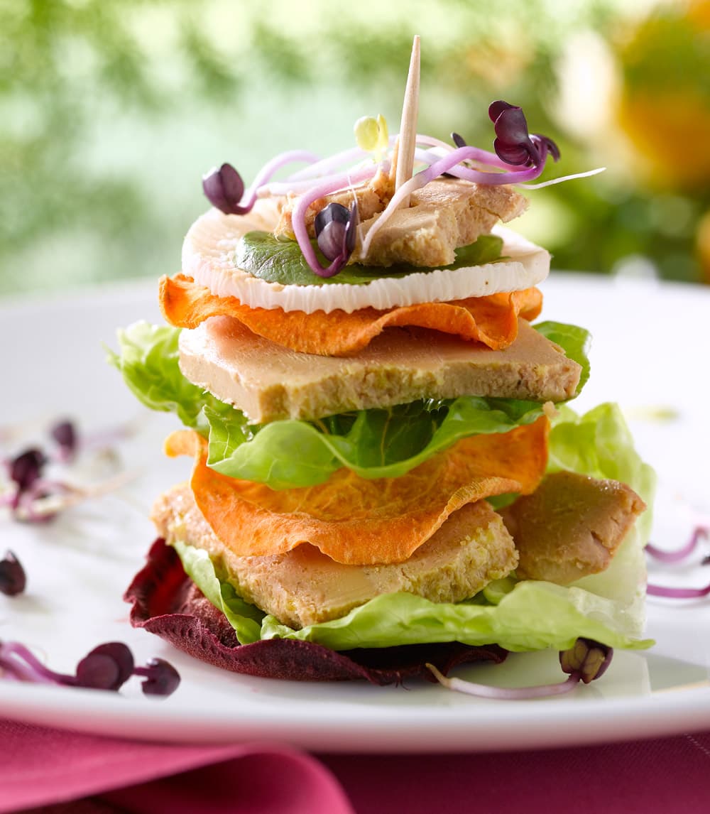 Le Club Sandwich au Foie Gras et fraîcheur potagère