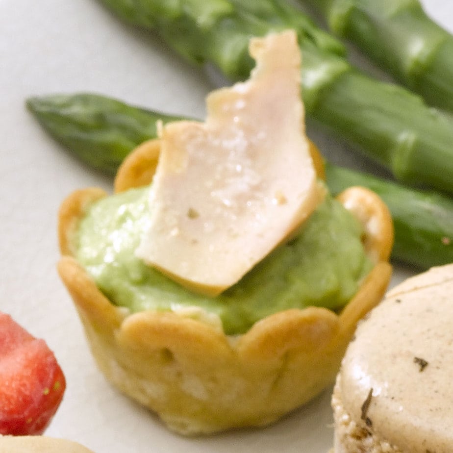 Les bouchées au Foie Gras et mousse d’asperge